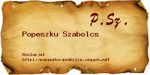 Popeszku Szabolcs névjegykártya