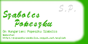 szabolcs popeszku business card